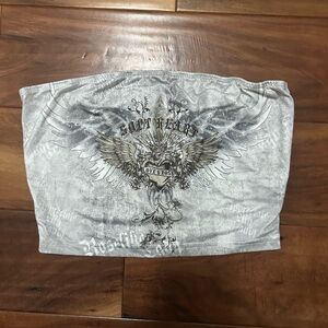 Gray Graphic Tube Top